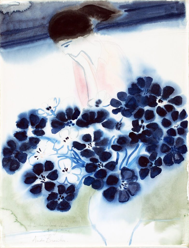 Andre Brasilier artwork for sale Bouquet Parisien 1974 Andre Brasilier artwork for sale Bouquet Parisien 1974