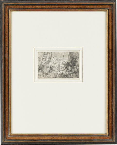 Rembrandt van Rijn - The Circumcision in the Stable, 1654 etching for sale ets te koop buy 3
