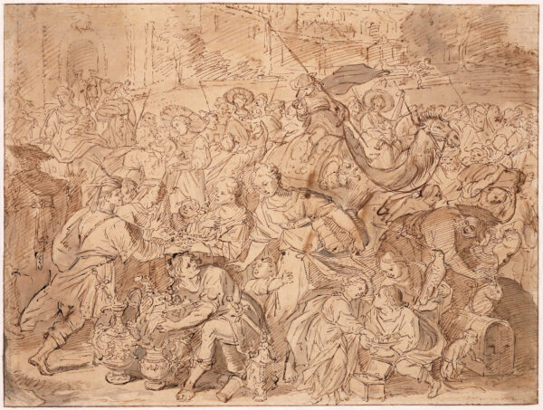 Frans Francken II old master drawing for sale - The Departure of the Israelites from Egypt, c. 1610-1620 f2