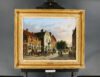 Adrianus Eversen schilderij te koop painting for sale A lively Dutch town view on a sunny day 2