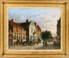 Adrianus Eversen schilderij te koop painting for sale A lively Dutch town view on a sunny day 3