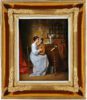 Antoon Francois Heyligers schilderij te koop interieur - Lady playing the lute in a Domestic Interior, 1871