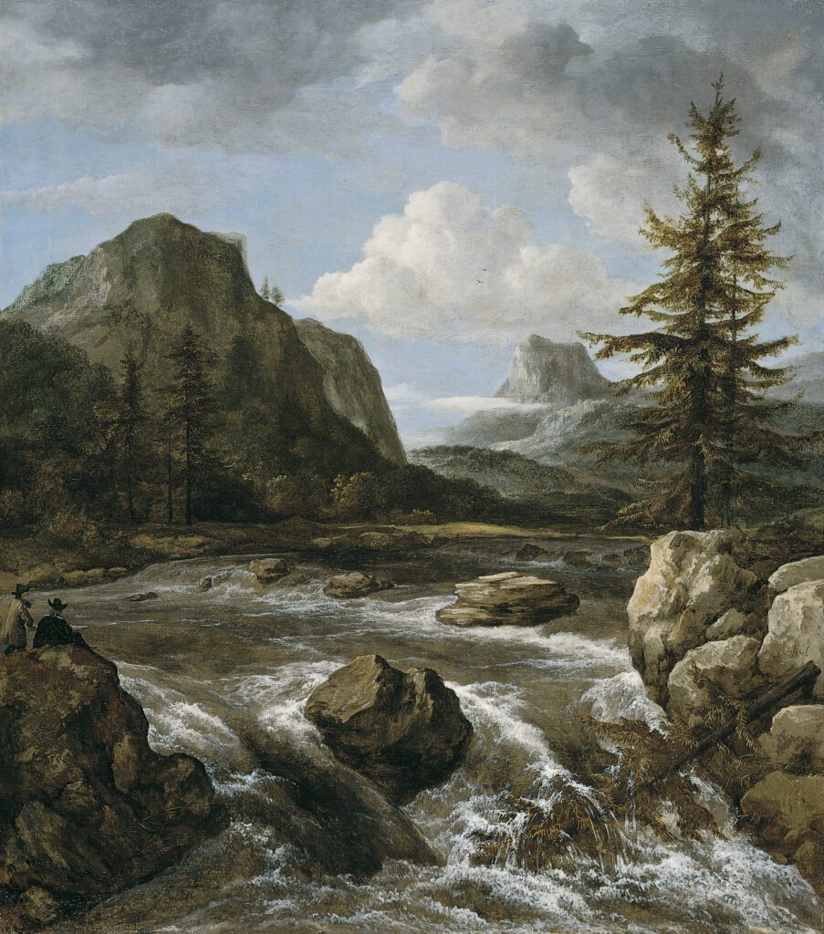 “A painter's Viewpoint in a Rocky Landscape near a Waterfall” - Douwes ...