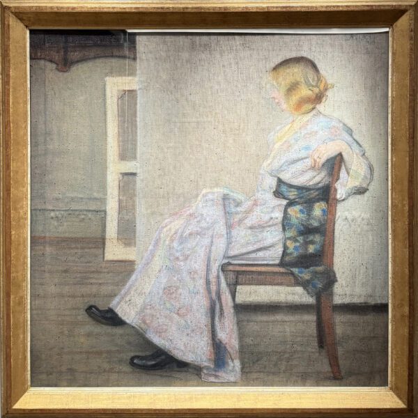 Othmar Ruzicka artwork for sale / tableaux a vendre / Pastell zum Verkauf - A seated lady, 1913 framed
