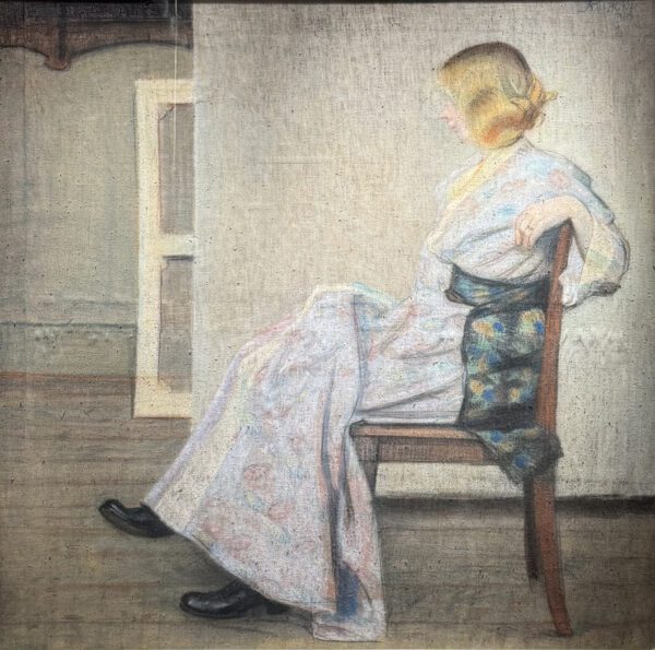 Othmar Ruzicka artwork for sale / tableaux a vendre / Pastell zum Verkauf - A seated lady, 1913 kf