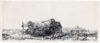 Rembrandt van Rijn etching print for sale ets te koop - Landscape with Cottages and a Hay Barn; Oblong, 1641