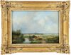 Josephus Gerardus Hans painting for sale / schilderij te koop - Landscape with a village on the horizon, 1848 (framed)