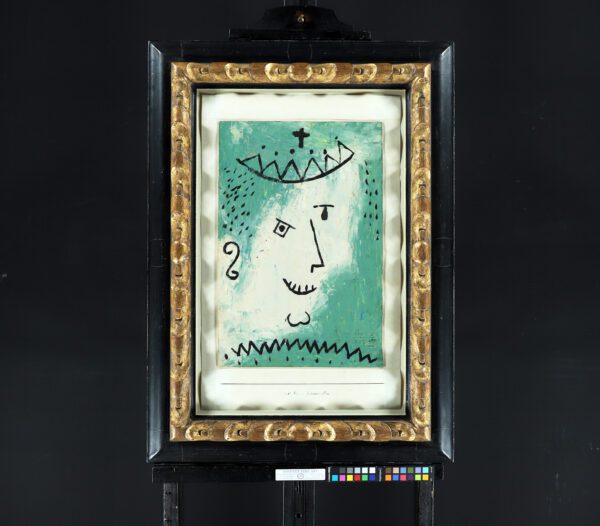 Paul Klee artwork for sale gouache - Kronen-Narr (Crown's Fool), 1938 (frame)