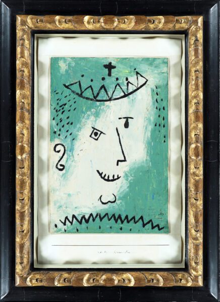 Paul Klee artwork for sale gouache - Kronen-Narr (Crown's Fool), 1938 (framed)