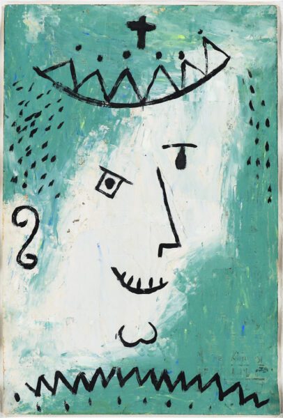 Paul Klee artwork for sale gouache - Kronen-Narr (Crown's Fool), 1938