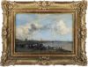 Johan Hendrik van Mastenbroek schilderij te koop / painting for sale - The River Maas near Rotterdam, 1906 frame