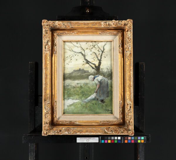Anton Mauve kunst te koop artwork for sale aquarel - Bleaching the laundry (frame)