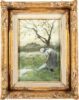 Anton Mauve kunst te koop artwork for sale aquarel - Bleaching the laundry (framed)