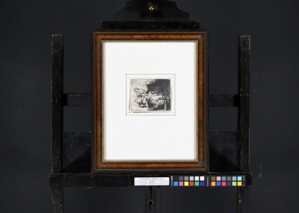 Rembrandt van Rijn etching print for sale / ets te koop - Joseph and Potiphar’s Wife, 1634 frame