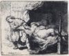Rembrandt van Rijn etching print for sale / ets te koop - Joseph and Potiphar’s Wife, 1634 kf