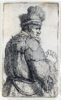 Rembrandt van Rijn Etching print for sale - Old man seen from behind, profile right; half figure 1629