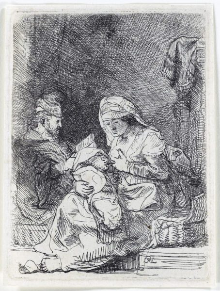Rembrandt van Rijn etching lifetime print for sale / ets te koop - The Holy Family, c. 1632