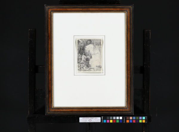 Rembrandt van Rijn etching print for sale - The Raising of Lazarus; small plate framed