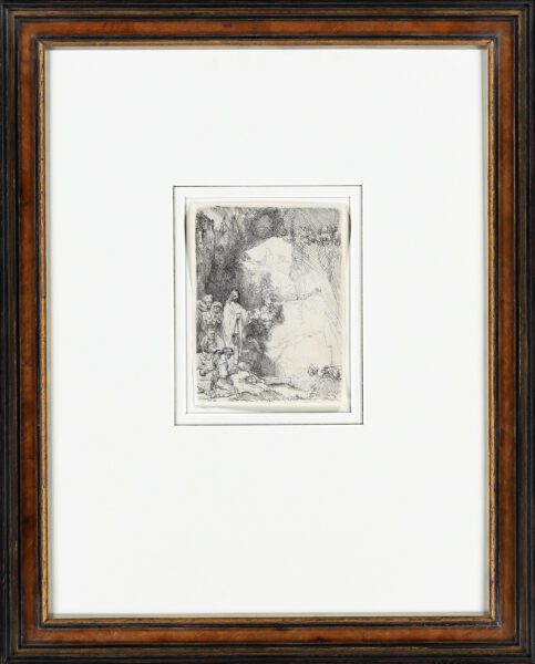 Rembrandt van Rijn etching print for sale - The Raising of Lazarus; small plate frame