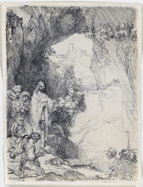 Rembrandt van Rijn etching print for sale - The Raising of Lazarus; small plate 1642