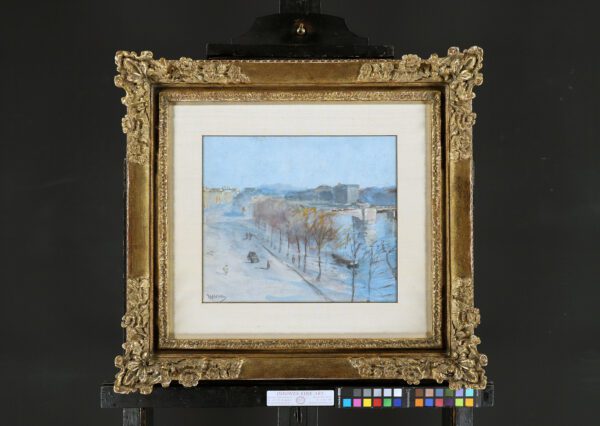 Hendrik Jan Wolter kunst te koop / aquarel / watercolour - View of the Amstel river in Amsterdam (frame)