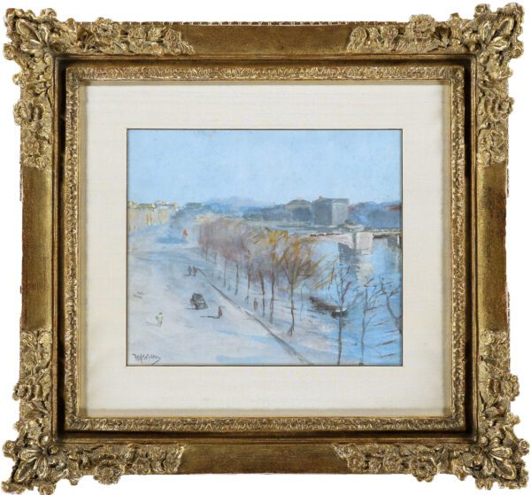 Hendrik Jan Wolter kunst te koop / aquarel / watercolour - View of the Amstel river in Amsterdam (framed)