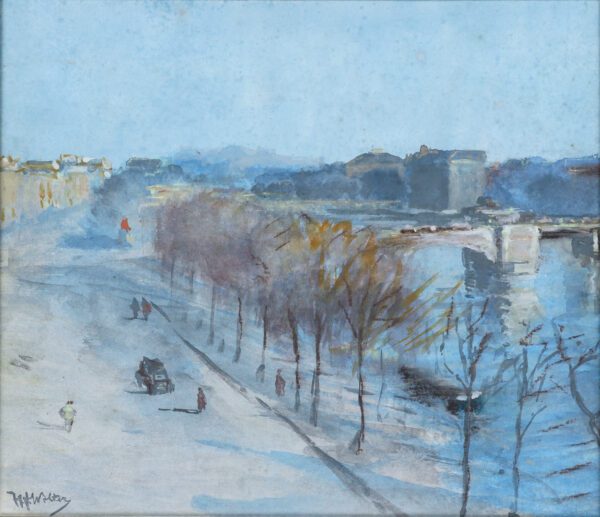 Hendrik Jan Wolter kunst te koop / aquarel / watercolour - View of the Amstel river in Amsterdam