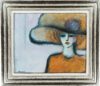 Jean-pierre Cassigneul painting for sale tableaux a vendre - Une Femme en Orange A lady in Orange, 1969 (framed)