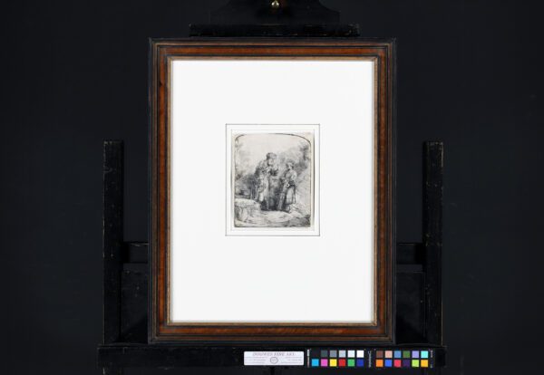 Rembrandt van Rijn etching for sale / ets te koop - Abraham and Isaac, 1645 (framed)
