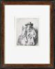 Rembrandt van Rijn etching for sale rare counterproof - Clement de Jonghe, Printseller, 1651 (framed)