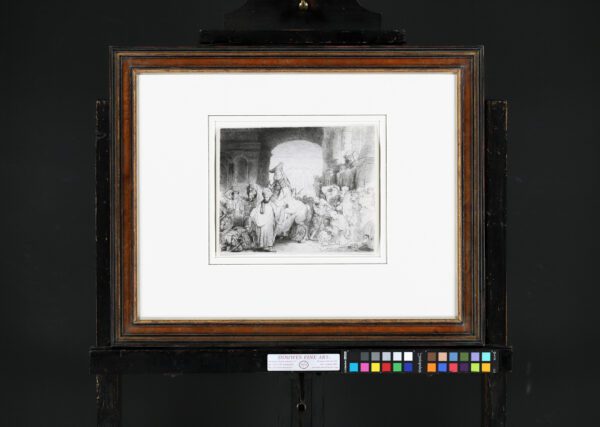 Rembrandt van Rijn etching for sale / ets te koop - The Triumph of Mordecai, c. 1641 (frame)