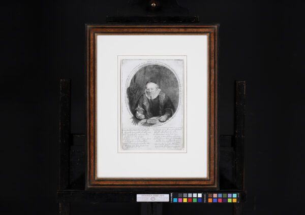 Rembrandt van Rijn etching print for sale / ets te koop / gravure a vendre - Jan Cornelius Sylvius, Preacher, 1646 framed