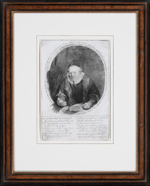 Rembrandt van Rijn etching print for sale / ets te koop / gravure a vendre - Jan Cornelius Sylvius, Preacher, 1646 frame