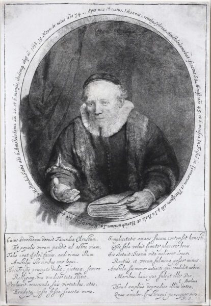 Rembrandt van Rijn etching print for sale / ets te koop / gravure a vendre - Jan Cornelius Sylvius, Preacher, 1646 kf