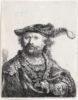 Rembrandt van Rijn etching for sale ets te koop gravure a vendre - Self-Portrait in a Velvet Cap with Plume, 1638 kf