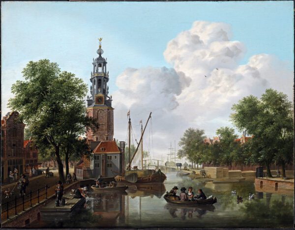 Isaac Ouwater painting for sale / schilderij te koop - A view of Amsterdam with the Torensluis brug and the Roodpoortsbrug - kf