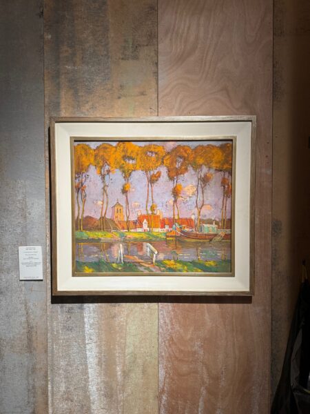 Louis Reckelbus painting for sale / schilderij te koop - A Canal landscape in Flanders (framed)