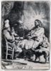 Rembrandt van Rijn etching print for sale / ets te koop / gravure a vendre - Christ at Emmaus; the Smaller Plate, 1634 kf