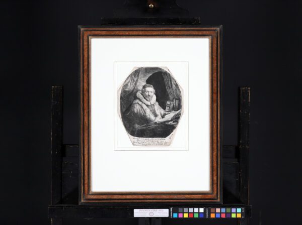 Rembrandt van Rijn etching print for sale / ets te koop / gravure a vendre - Jan Uytenbogaert, Preacher of the Remonstrants, 1635 framed