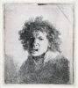 Rembrandt van Rijn etching print for sale / ets te koop / gravure a vendre - Self-Portrait open mouthed, as if shouting; bust, 1630 kf