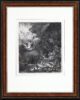 Rembrandt van Rijn etching print for sale / ets te koop / gravure a vendre - The Angel appearing to the Shepherds, 1634 framed