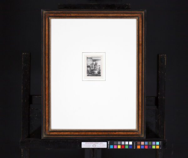 Rembrandt van Rijn etching print for sale / ets te koop / gravure a vendre - The Goldsmith, 1655 frame