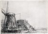 Rembrandt van Rijn etching print for sale / ets te koop / gravure a vendre - The Windmill, 1641 kf