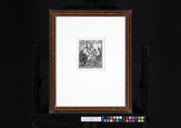 Rembrandt van Rijn etching print for sale / ets te koop / gravure a vendre - The strolling Musicians, 1635 frame