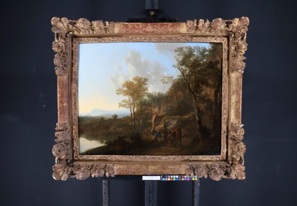 Jan Both old master painting for sale / schilderij te koop / tableaux a vendre - An Italianate landscape with a forest and figures on horseback framed