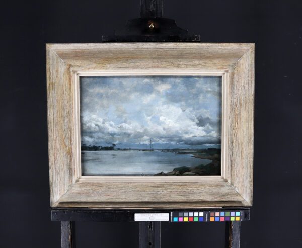 Jan Voerman Senior schilderij te koop / painting for sale - View of the IJssel River Framed