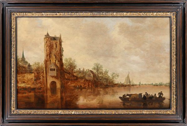 Jan van Goyen painting for sale schilderij te koop tableaux a vendre - The Pelkus Gate or ‘Pellekussenpoort’ near Utrecht (framed)