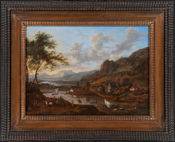 Robert Griffier painting for sale / schilderij te koop / tableaux a vendre - Mountainous landscape with a busy River meandering