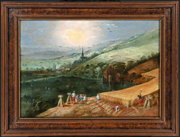 Joos de Momper painting for sale / schilderij te koop / tableaux a vendre - Summerlandscape, Harvesting Corn (framed)