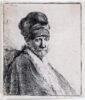 Rembrandt van Rijn etching for sale / ets te koop / gravure a vendre - Bust of a Man Wearing a High Cap, Three-Quarters Right (The Artist’s Father), 1630